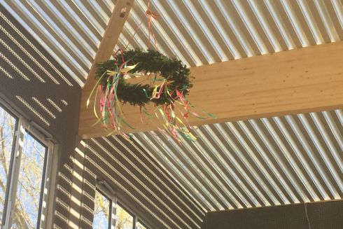 Richtfest der Zweifeldsporthalle in Eisleben