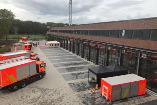 Die neue Fahrzeughalle der Feuer- und Rettungswache 3. (Bilder: VBD)