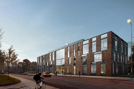 Entwurf des neuen Laborgebäudes in Lingen (Visualisierung: Brechensbauer Weinart + Partner Architekten mbH)