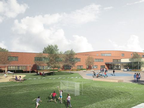 Visualisierung des neuen Schulbaus "Achtern Diek" in Dorum im Landkreis Cuxhaven